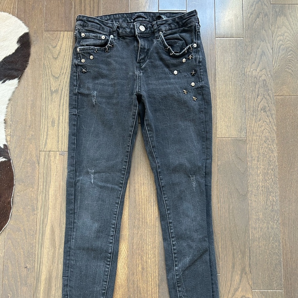 Zara studded black denim